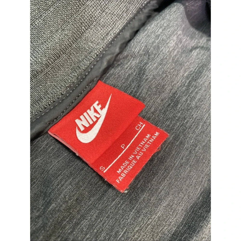Nike Windrunner Jacket Womens Small Navy Blue‎ Grey Hooded Full Zip Windbreaker